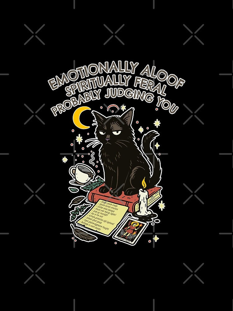 Spiritually Feral Cat Familiar: Emotionally Aloof & Judgy by Happy Puppy Print On Demand