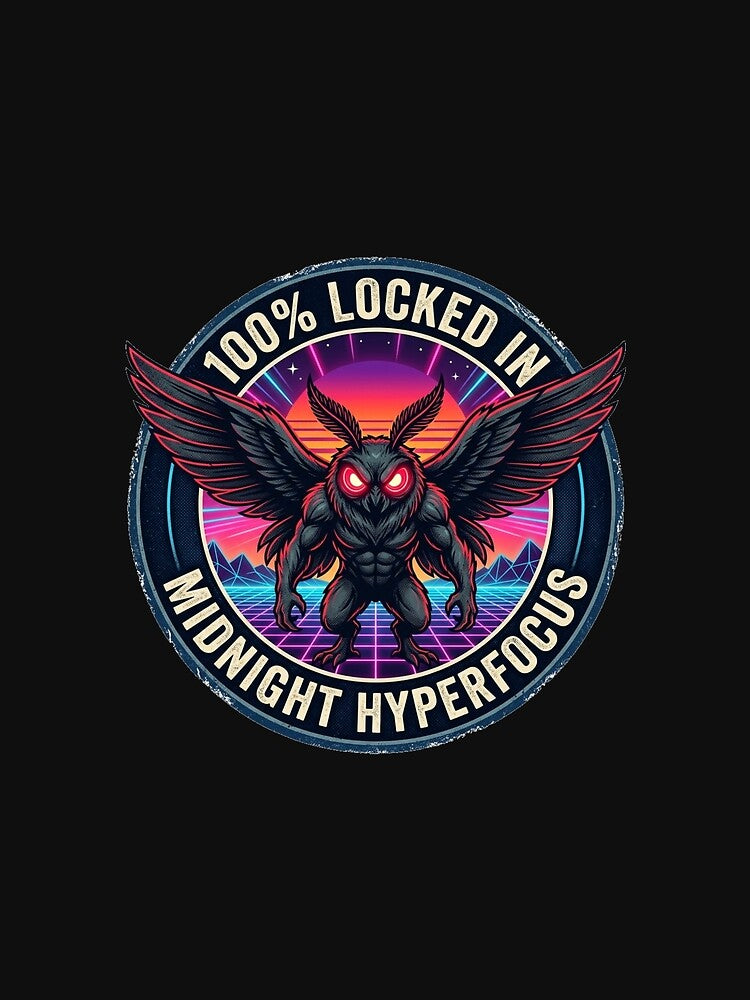 Sisu Mothman - Locked In Midnight Hyperfocus by SisuPrintsCo