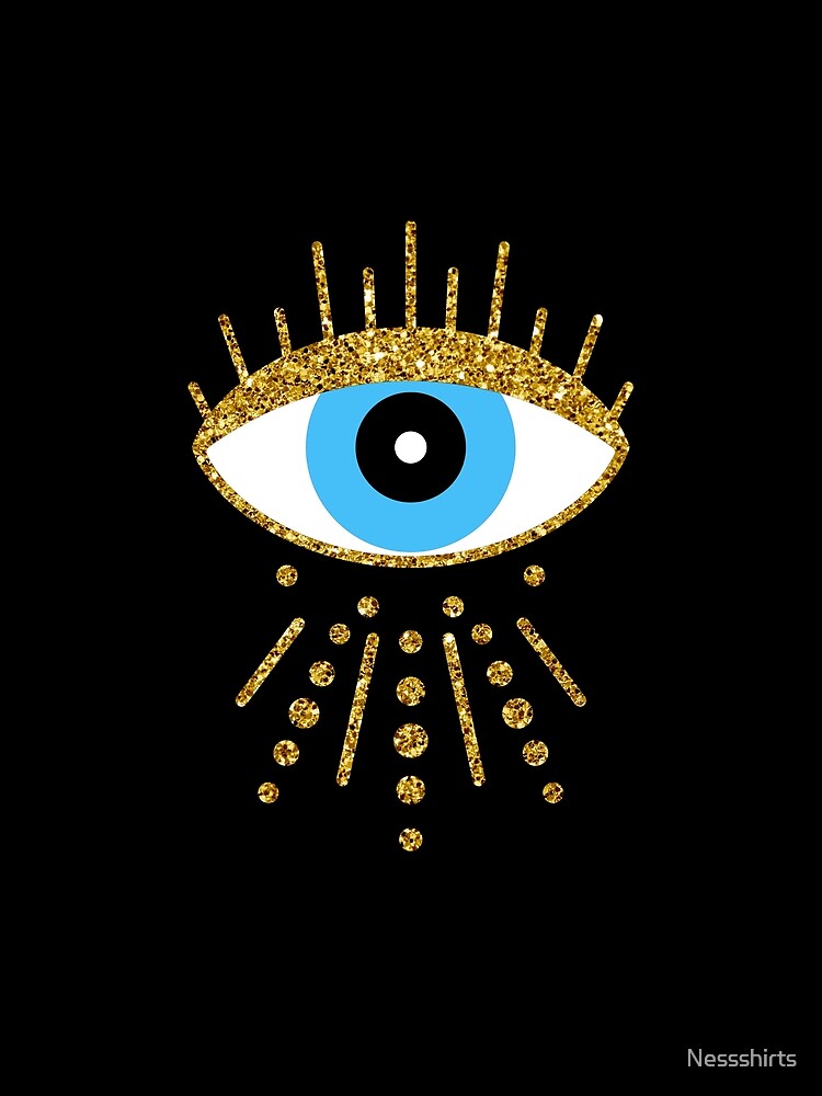 Golden Nazar Charm For A Spiritual Evil Eye Curse Protection by Nessshirts
