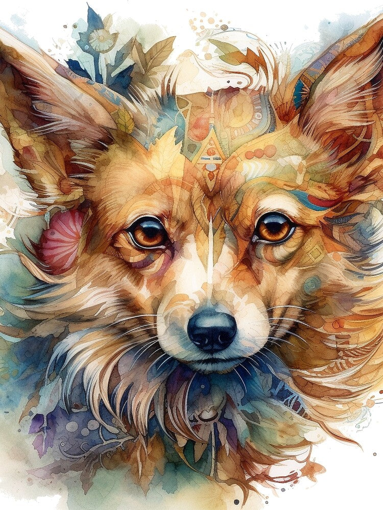 Tribal Corgi Dog 5 by DiatomDesigns