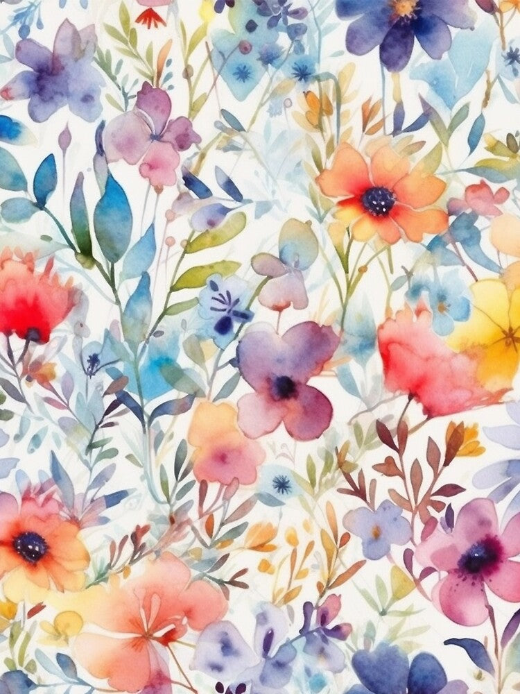 Spring Flowers Watercolour Design 3 by Nick-English