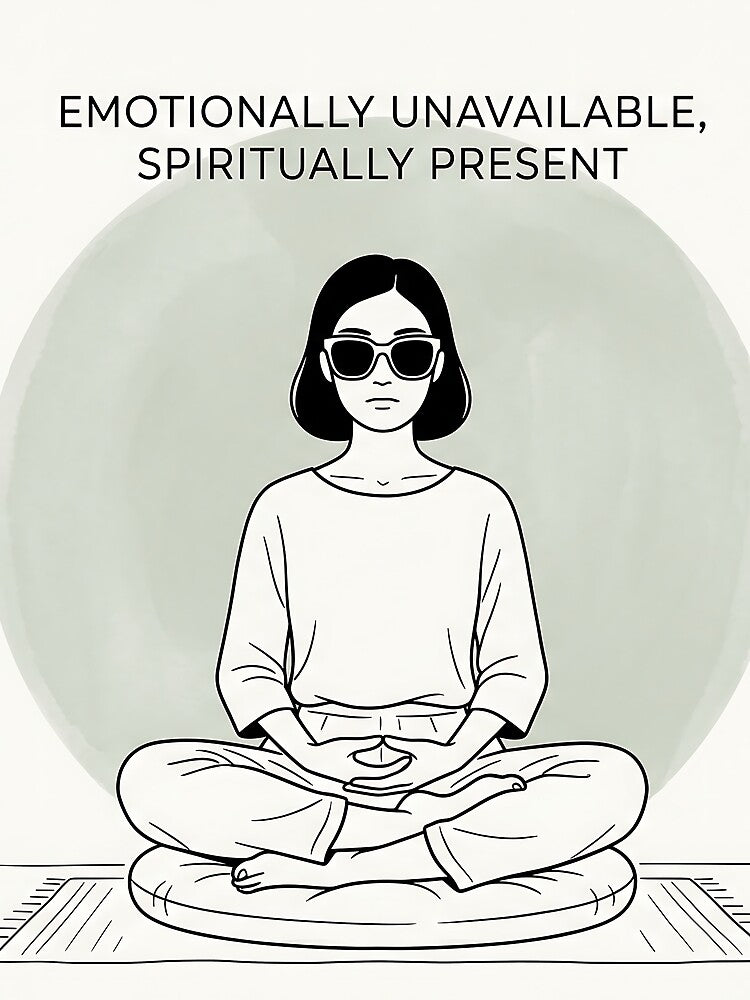 Emotionally Unavailable Spiritually Present Funny Wellness by MintedMinds