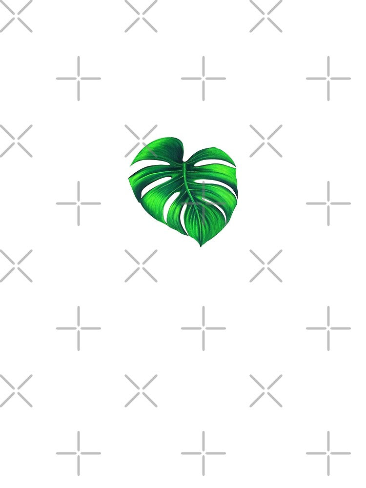 Heart Shaped Monstera Green Leaf by UlaZwolakArt
