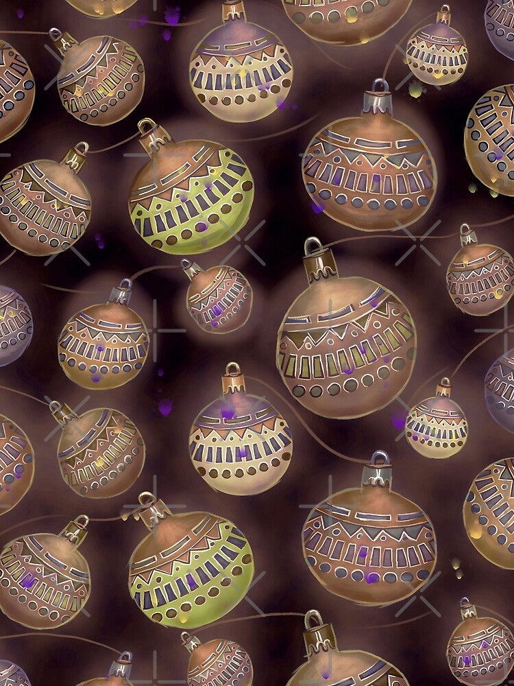 Vintage Painted Christmas Balls Pattern by sunnthreads