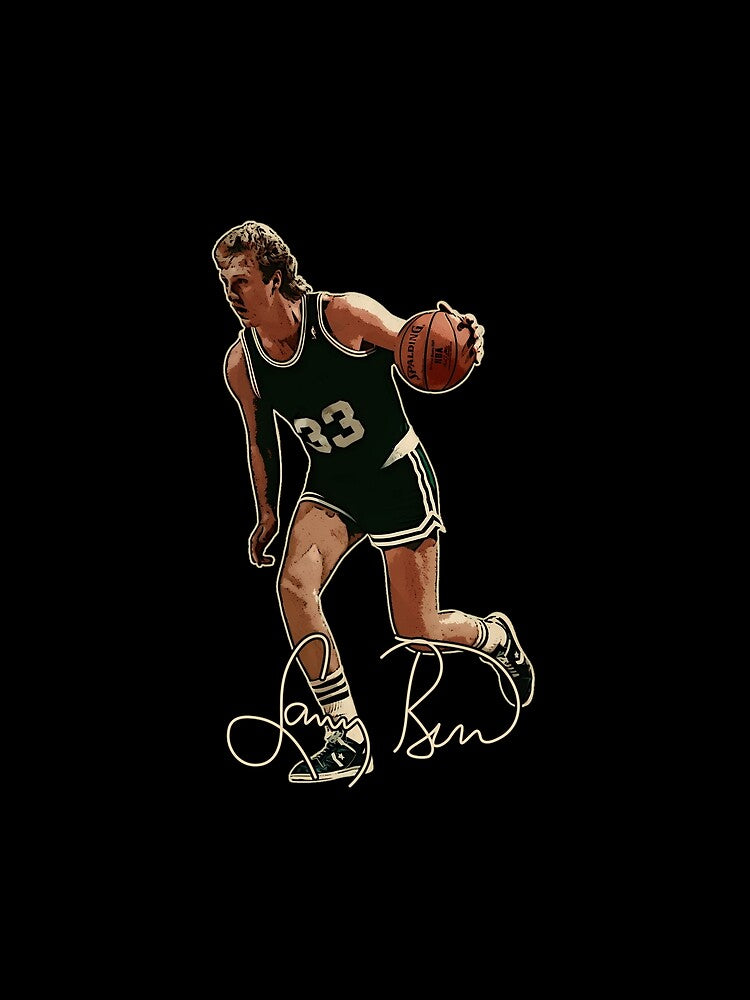 Larry Bird Legend Basketball Signature Vintage Retro 80s 90s Bootleg Rap Style by Zouhairm