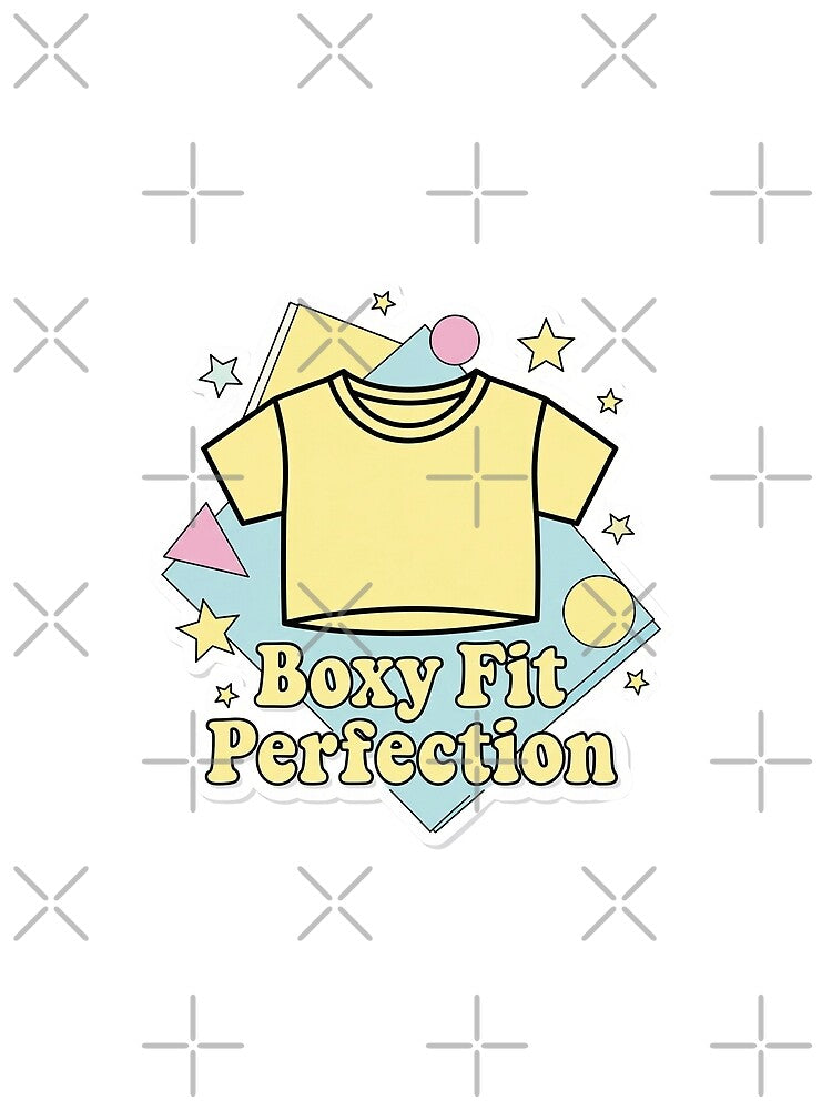 Groovy Boxy Fit T-Shirt Art – 90s Bold Retro Sticker Design by Creative Spark