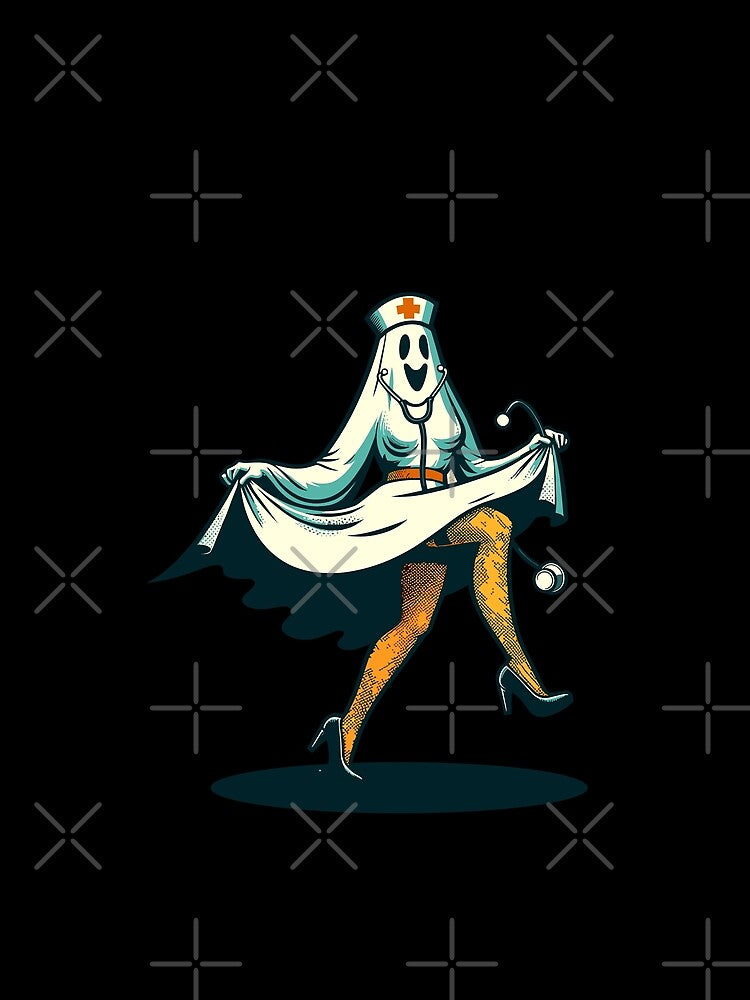 Funny Nurse Geriatric Nurse Halloween Ghost by LuminOrb