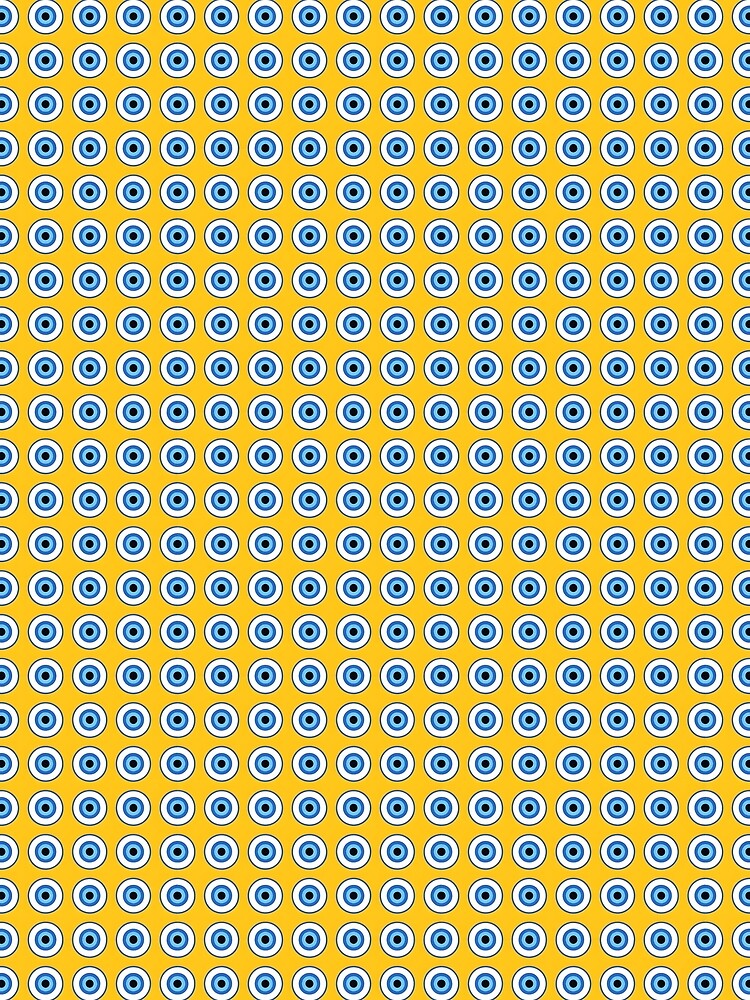 Bright Yellow Evil Eye Protection Pattern Sticker – Bold Modern Spiritual, cultural, and protective charm Design by FestivityFinds