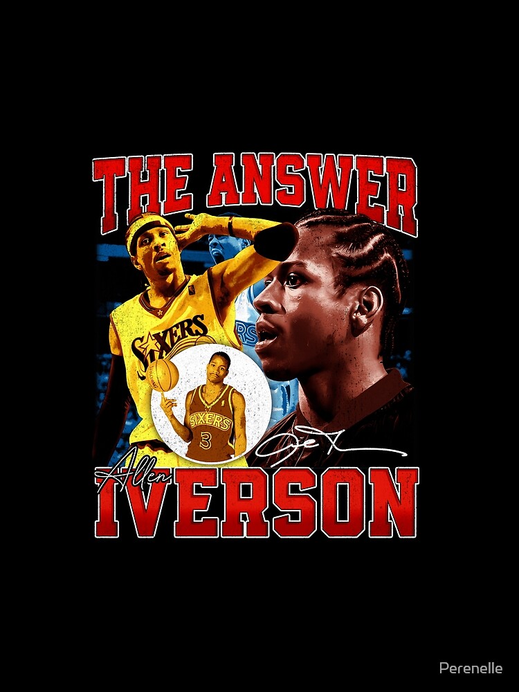 Allen Iverson The Answer Basketball Legend Signature Vintage Retro 80s 90s Bootleg Rap Style by Perenelle