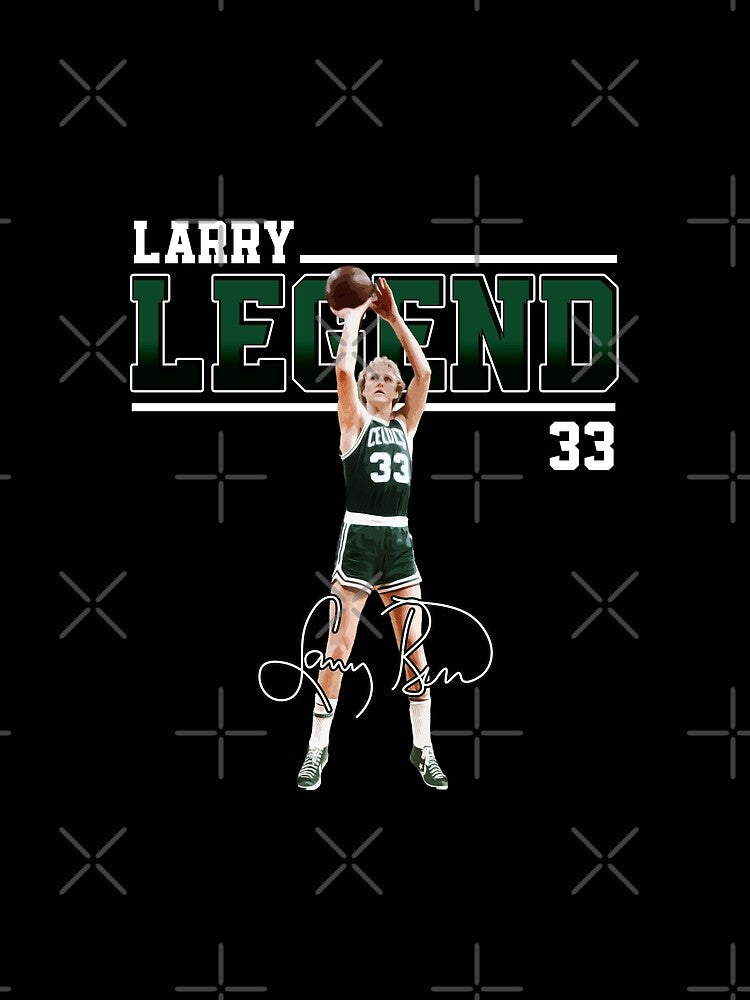 Larry Bird Legend Basketball Signature Vintage Retro 80s 90s Bootleg Rap Style by MariaCollier