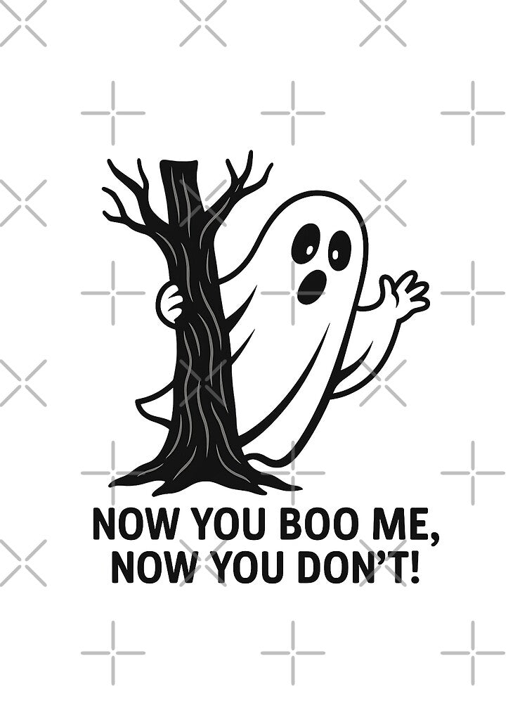Now You Boo Me, Now You Don’t – Halloween Funny Ghost with Tree by Taans-Creation