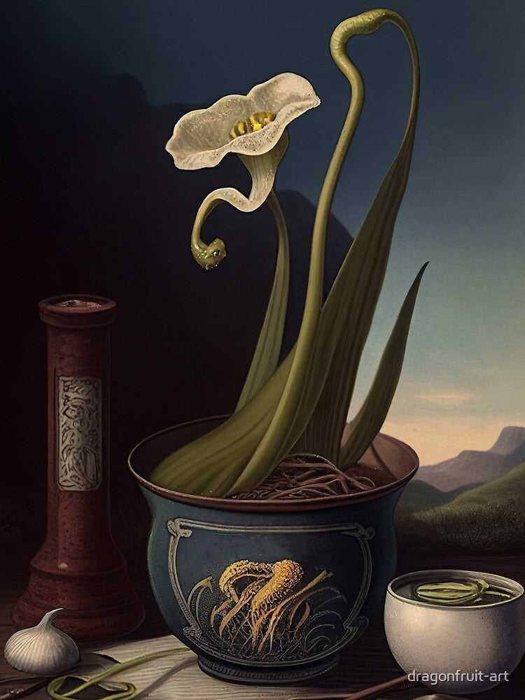 Botanical Vintage Illustration Ramen Poster by dragonfruit-art
