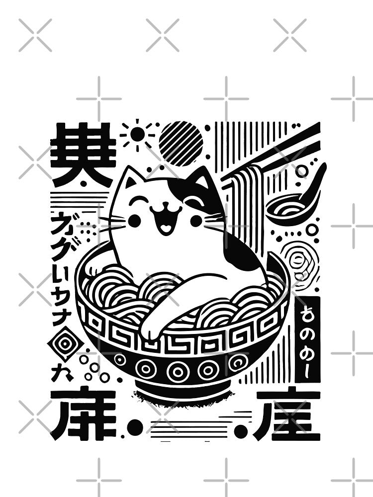 Japanese Retro Ukiyo-e Ramen Cats Noodles by LuminOrb