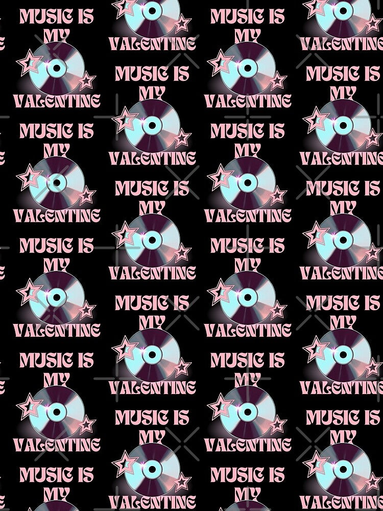 Retro Aesthetic "Music Is My Valentine" T-Shirt Design by Design333