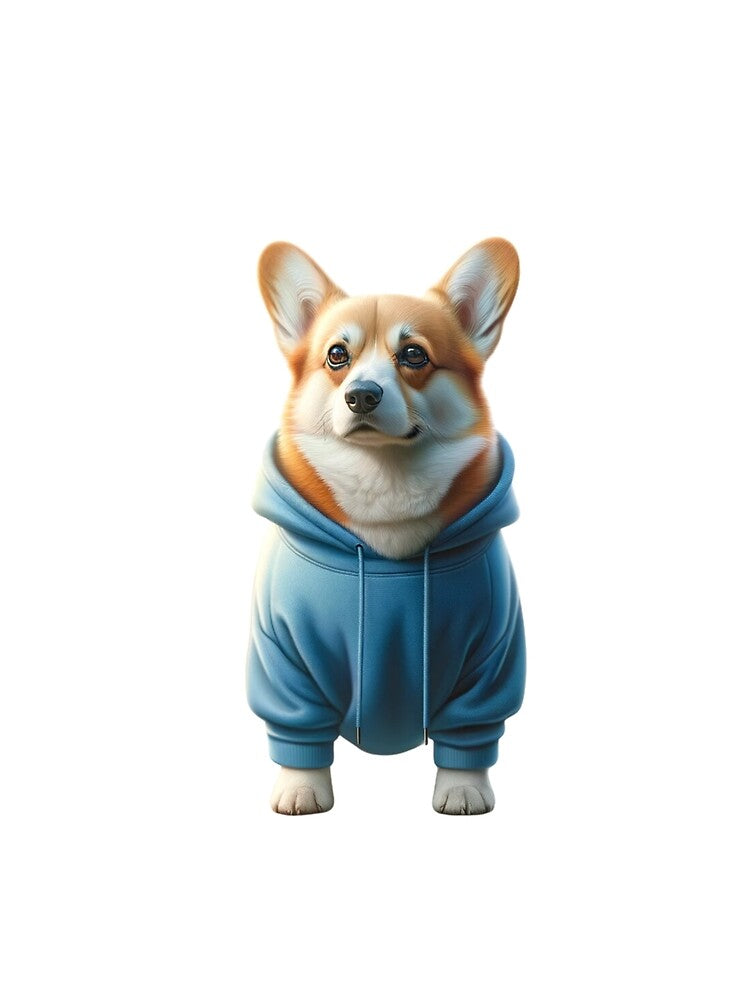 Corgi in a Blue Hoodie by CharmStudio