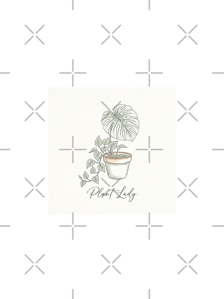 Plant Lady Minimalist Botanical Shirt | Boho Monstera & Pothos Line Art Tee by DmaarGroup