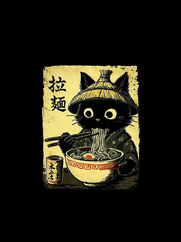 Kawaii Ramen Cat Retro Japanese Noodle by titanlevi