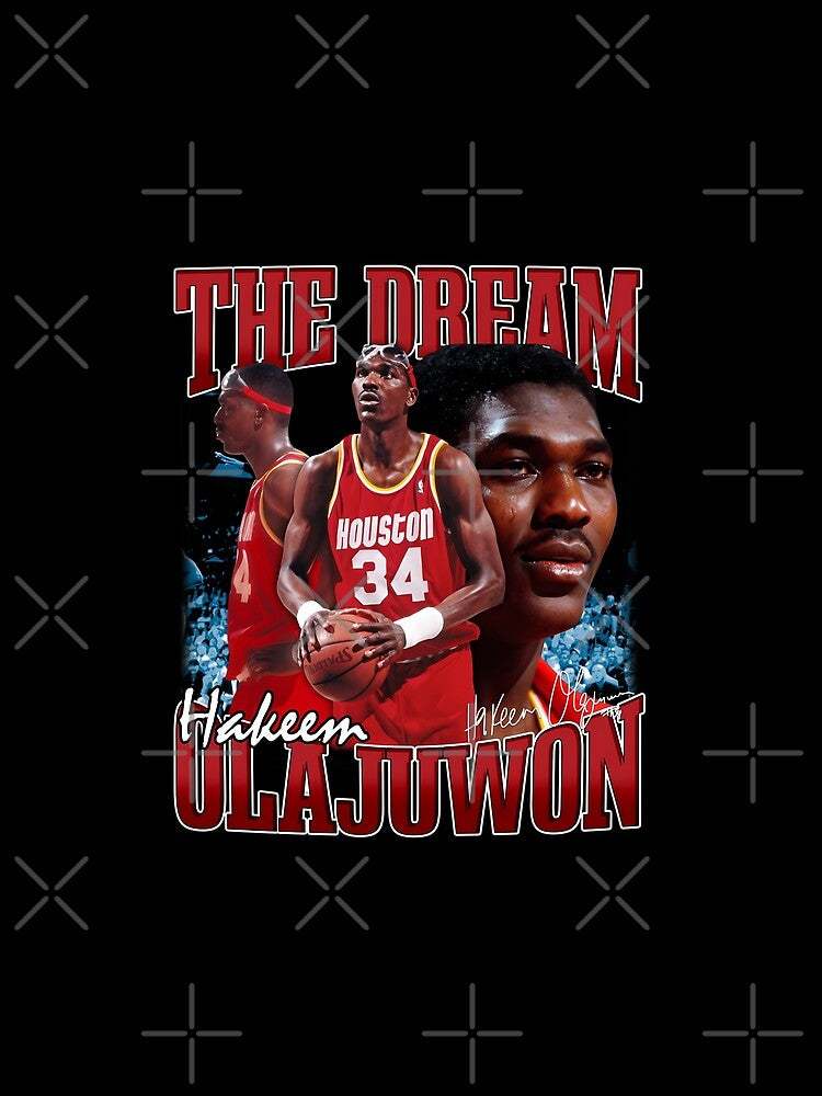 Hakeem Olajuwon The Dream Basketball Legend Signature Vintage Retro 80s 90s Bootleg Rap Style by kristenrdesigns