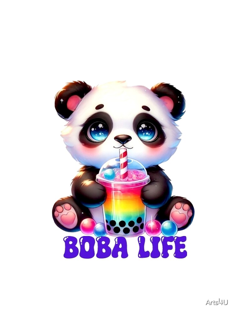 KAWAII PANDA ANIME CUTE BOBA TEA MATCHA STICKER 2 by Arts4U