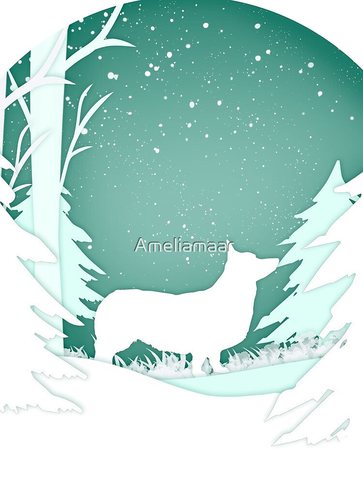 Corgi green Silhouette by Ameliamaar