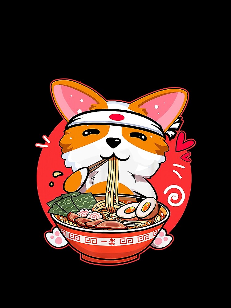 Kawaii Corgi Ramen Cute Japanese Manga Anime by SentaSchmitt