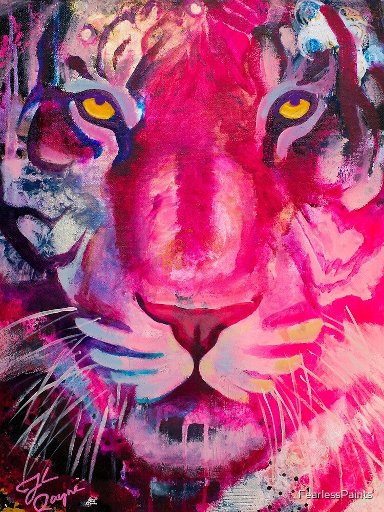 Vibrant Pink Tiger by FearlessPaints