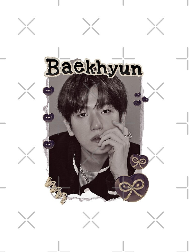 Baekhyun from EXO Kpop Soloist Scrapbook Collage Cozy Y2K Vintage Design by HELL0WBELLO