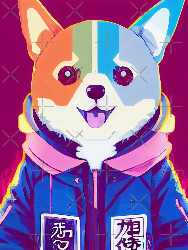 Cutest Corgi as retro anime by Studiowatermars
