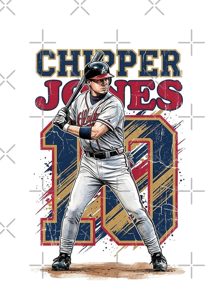 Retro Chipper Jones 10 - Atlanta Baseball Legend by Thogan0416