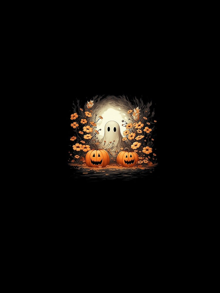 Halloween Boo Ghost Pumpkin Autumn Retro Flower Kids Womens by Robertsonartist