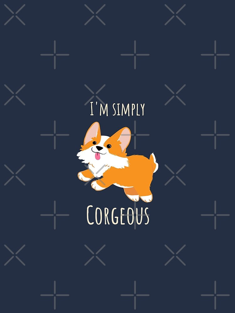 I'm simply Corgeous Cute Corgi Illustration by CLPDesignLab