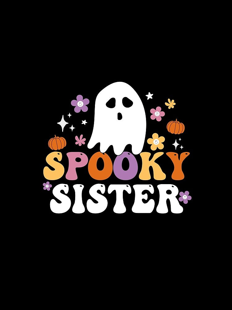 Spooky Sister Groovy Ghost Spooky Season Lazy Halloween Costume by Sasikharn