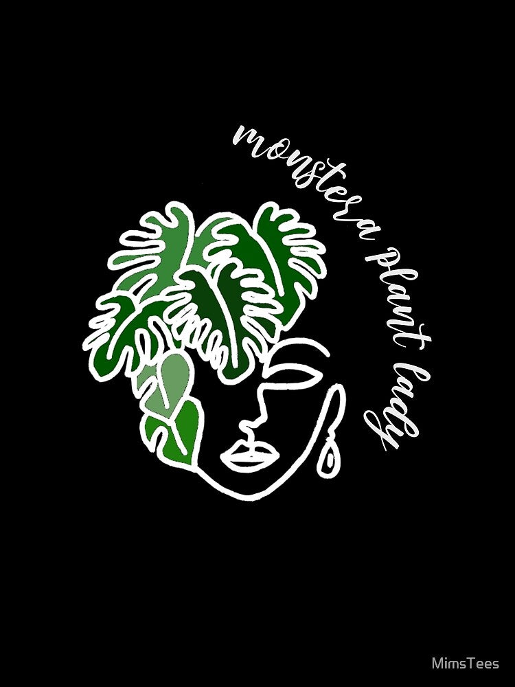Monstera Plant Lady Line Art Design For Plant Lovers by MimsTees