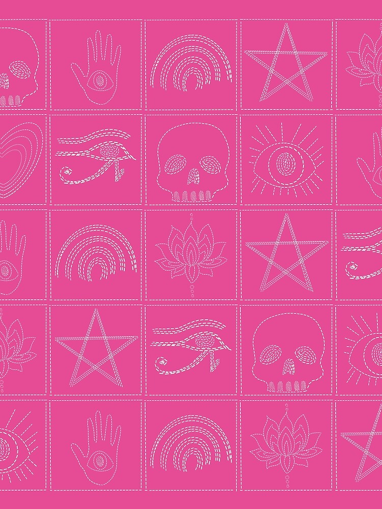 Sashiko Protection Pink by EmmiLooArt