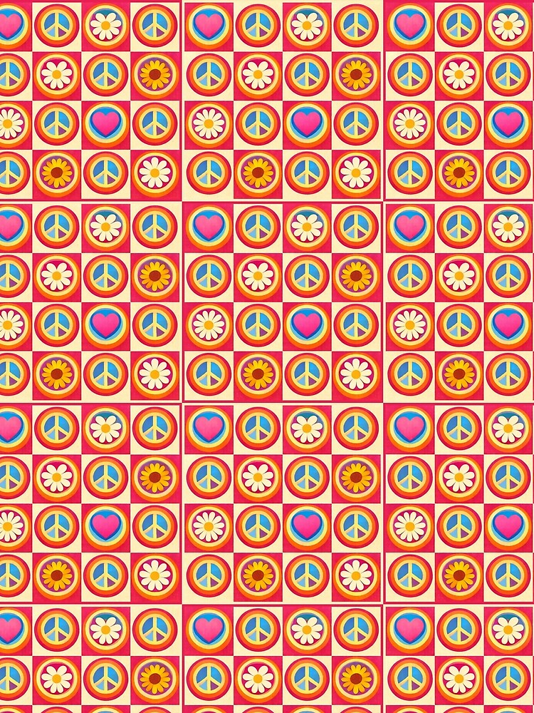 Retro Flower Power Pattern - Groovy Psychedelic Colors by Studio-RMD