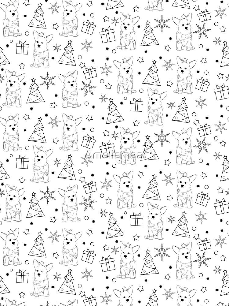 Welsh Corgi Christmas Pattern by Ameliamaar