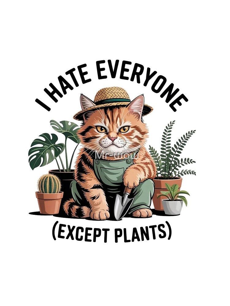 Funny Gardener Cat Houseplants - Introvert Plant Dad Quote by Mr-wow