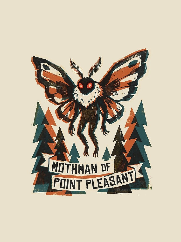 Mothman of Point Pleasant West Virginia Cryptid Vintage Graphic by KiwiRider