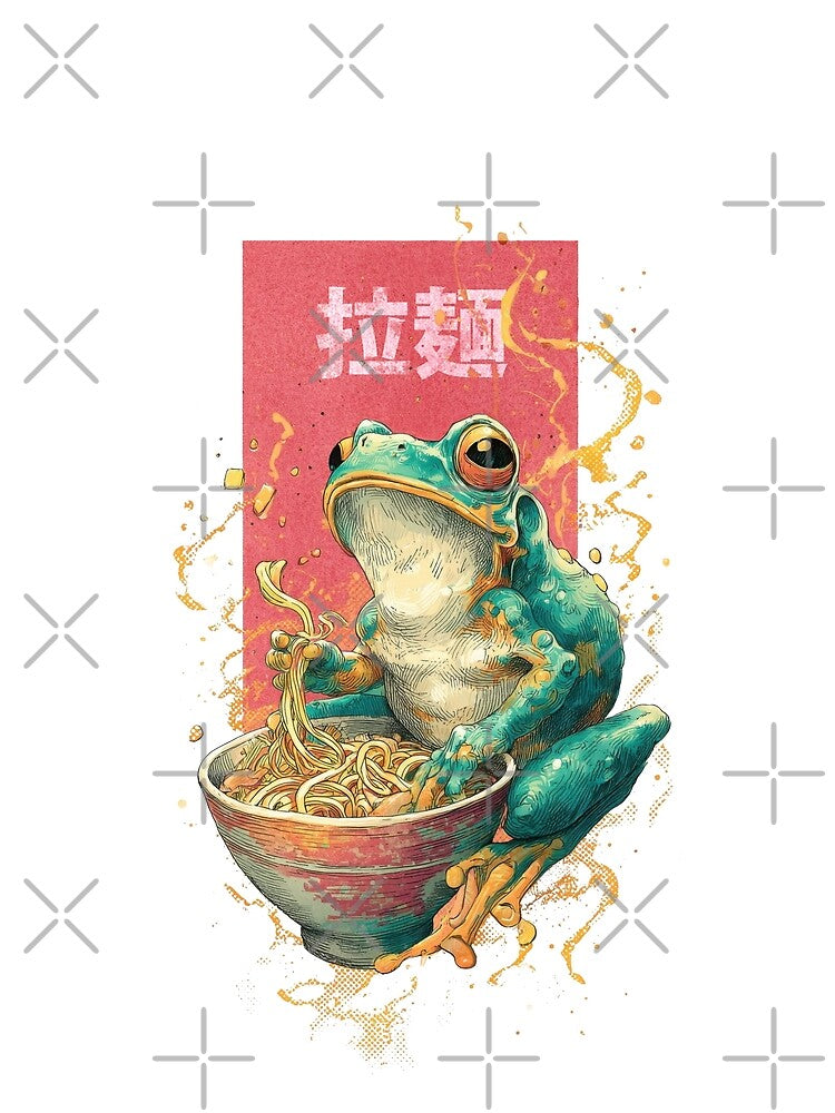 Ramen Frog Feast – Whimsical Noodle Lover Illust by Gaviani Design Studio