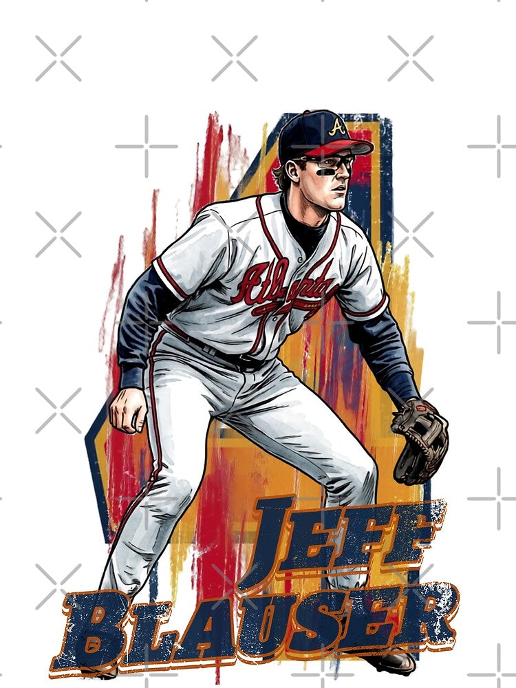Jeff Blauser Retro 90s Vintage Bootleg Style Baseball by Thogan0416