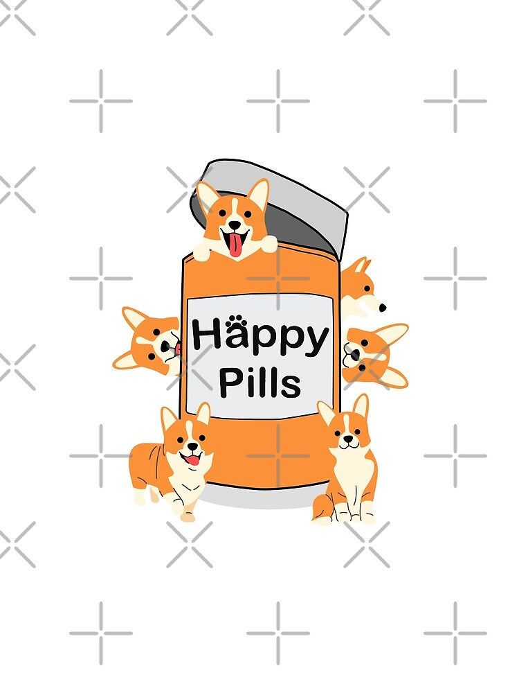 Happy Pills Corgi by DogGarden