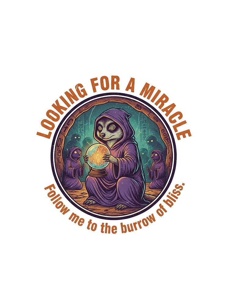 Funny Meerkat Fortune Teller – Looking For A Miracle Mystic 90s Vintage Art by FakeJoo