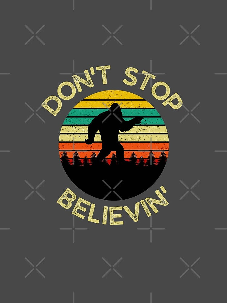 Retro Bigfoot Sunset Don't Stop Believin' Don't Stop Believing in Bigfoot Journey Vintage 80's Music by matrixunplugged