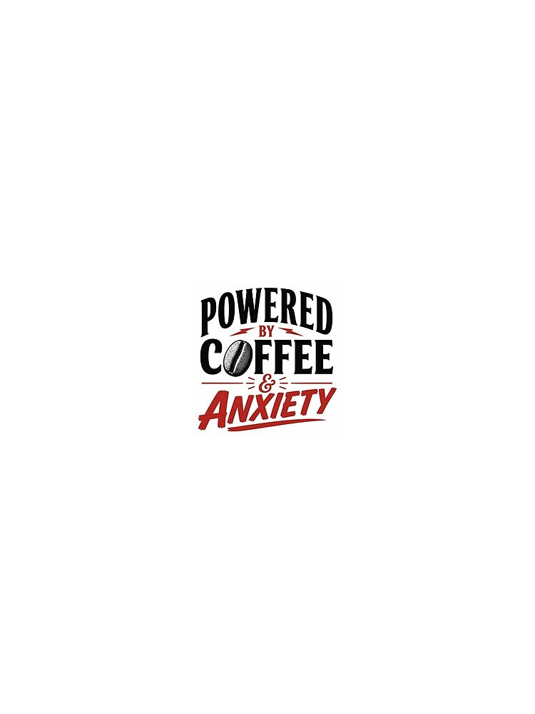 Powered by Coffee and Anxiety — Retro Typography Print by JAEStudio