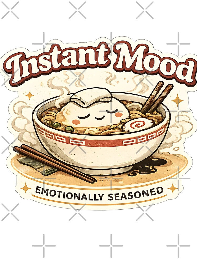 Instant Mood Retro Ramen Mascot Japanese Food Streetwear Aesthetic Artwork by StickyGuys