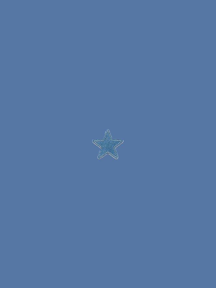 Denim Star Patch Illustration | Blue Jean Aesthetic Sticker | Cute Vintage Sewn Star Design Y2K by meepmeep52