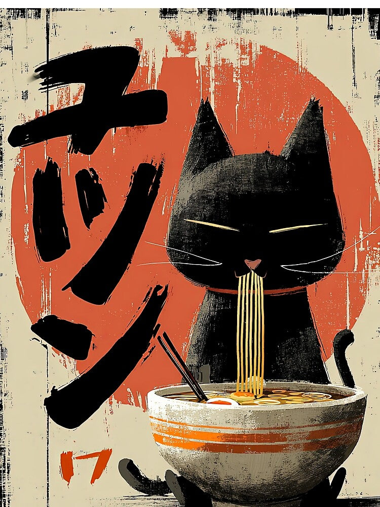 A Peaceful Noodle Moment by Retro Type