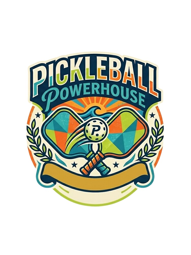 Pickleball Powerhouse Retro Shield | Ace The Court Sports Aesthetic by Wear Sculpt