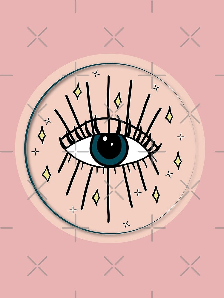 Boho Protection Evil Eye Magical with blue and pink by Maussa Ivimas