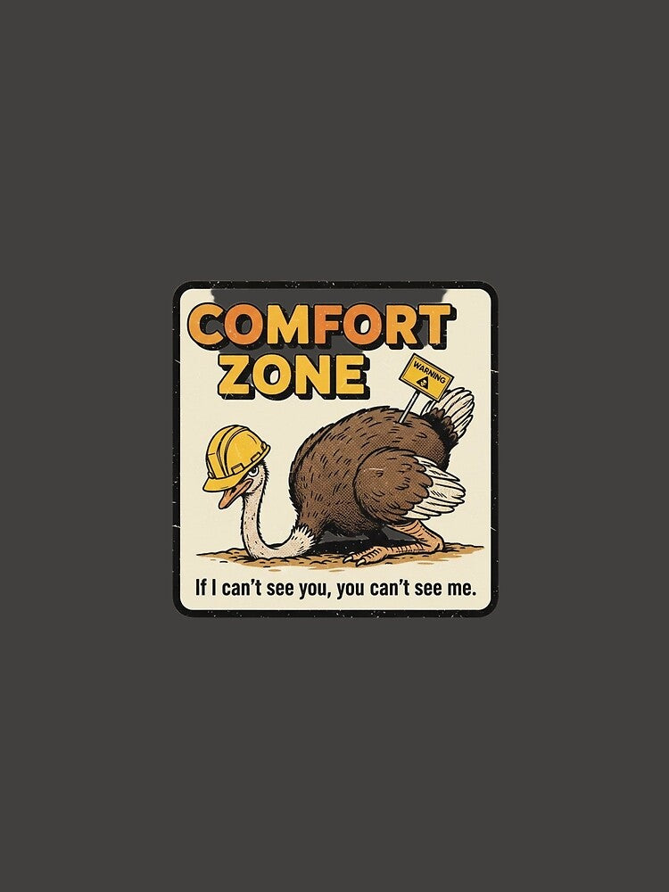 Comfort Zone Ostrich – Funny Introvert Escape 90s Vintage Graphic by FakeJoo